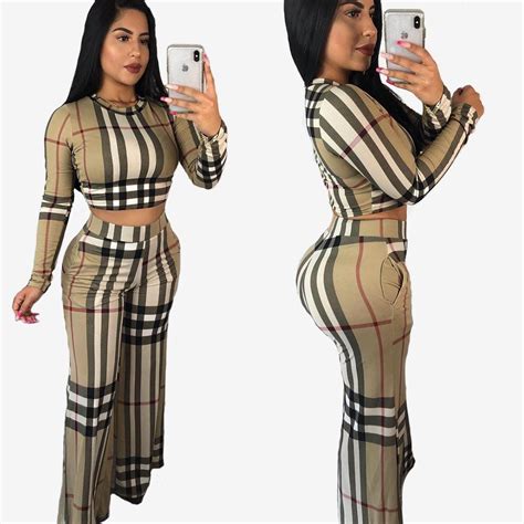 womens burberry outfit|Burberry print two piece outfit.